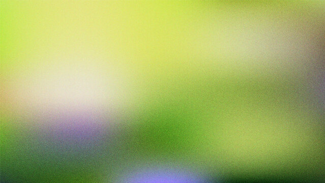 Abstract soft blurry gradient background with a grainy texture in shades of vibrant yellow green and muted purple tones