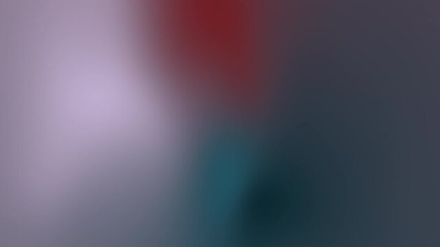 Soft blurred gradient blending pale lavender, deep crimson, teal and dark slate gray tones, shifting slowly and smoothly in a looping animation with no hard edges.