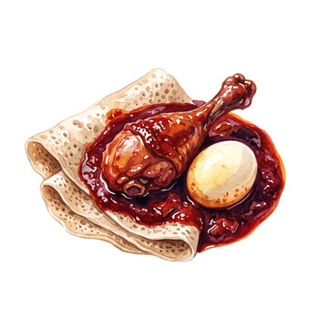 Ethiopian Doro Wat with Injera.svg
