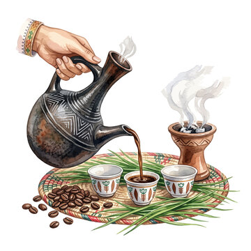 Ethiopian Coffee Ceremony Set.svg