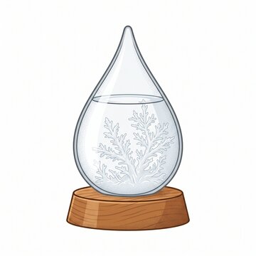 Storm glass weather predictor illustration on white background