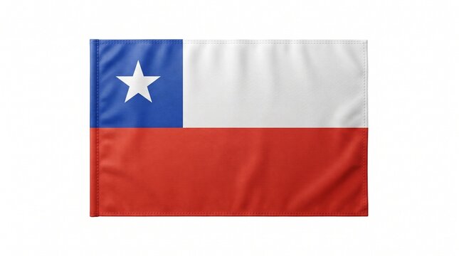 Vibrant Chile national flag with white star on blue and red striped background for global branding and design projects