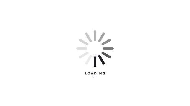 Generic loading animation spinning circle icon on white background