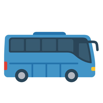 Modern intercity coach tourist passenger bus icon flat vector illustration