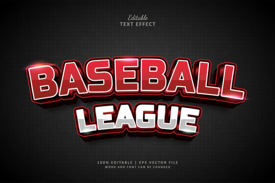 Baseball League Editable Text Effect 3d Style Bold Sport