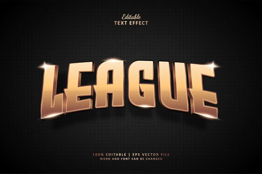 League Editable Text Effect Style 3d Luxury Gold