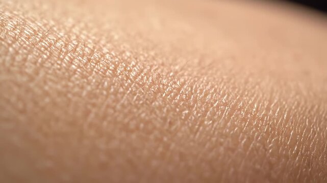 Macro close-up of human skin, close-up of traditional Chinese medicine acupuncture