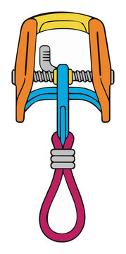 Rock climbing camming device vector illustration. Generative AI