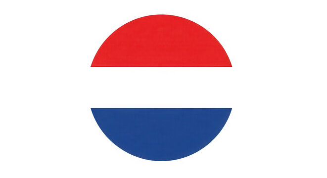 Simple flag of the netherlands with red white and blue isolated on transparent background