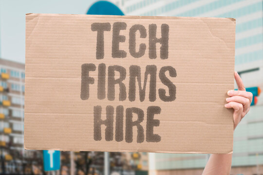 "Tech firms hire" Developers see strongest demand. JOBS. HIRING. TECH. GROWTH. WORK.