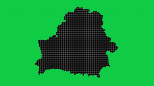Belarus black cells effect map pop animation green background