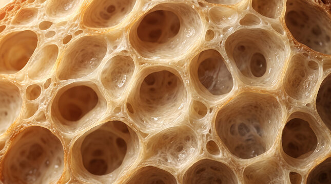 Sourdough Bread Crumb Macro Texture of Gluten Network