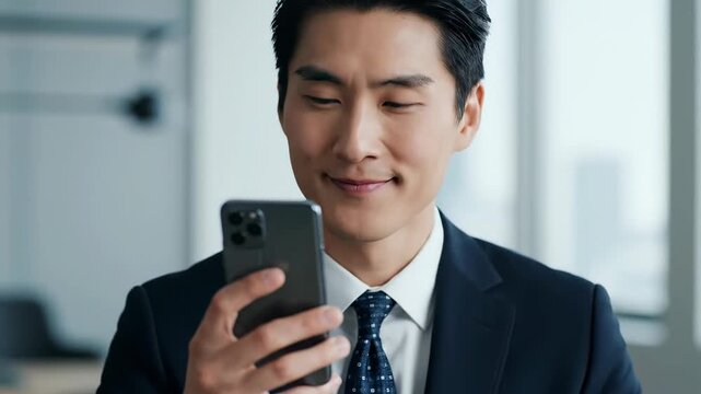 Business men focus on using mobile phones, business men communicate instantly on mobile phones