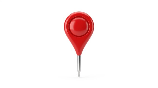 Red map pin location marker icon isolated on white background