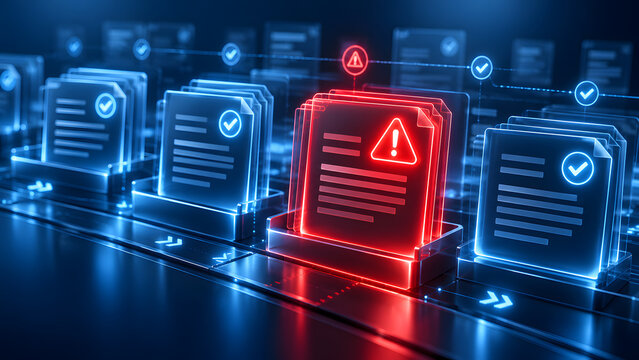 Digital data processing with security warning error