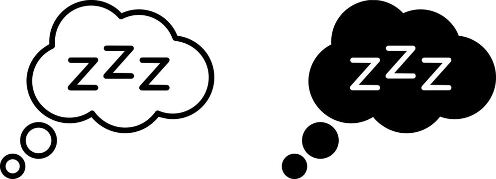Sleeping zzz thought bubble rest dream vector icon