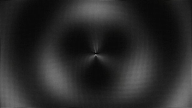 Propeller Blade Rotor Spinning in Coarse Monochrome Halftone Grid Screen Texture for Retro Digital Sci-Fi Display Background