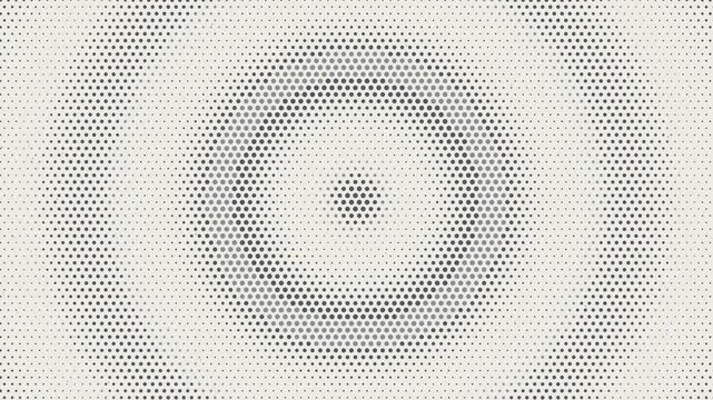 Casino Card Suit Halftone Pattern Pulsing with Concentric Radial Wave Modulation on Isolated White Screen