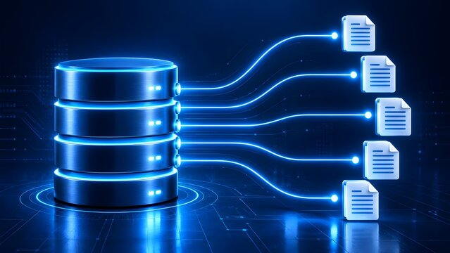 Central Database Server Hosting and Digital Document Retrieval Network