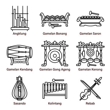 Indonesian Traditional Musical Instrument Vector