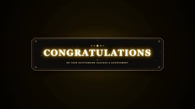 Congratulations Sparkler Banner Loop 4K Animation