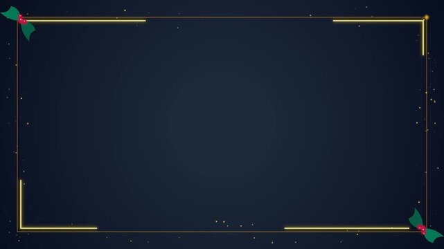 Seamless frame border animation for celebrations, Christmas or New Year. Seamless looped animation motion graphic.