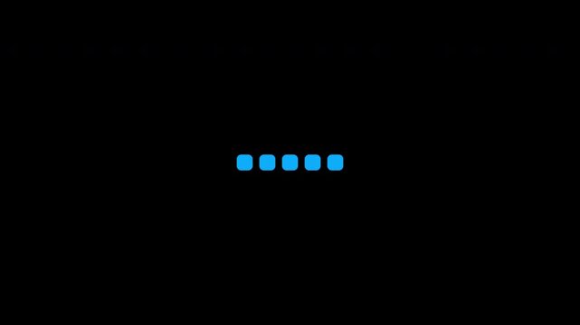 Loading Animation 5 Rectangle Rounded Up Down Rotate Blue Color Loop Transparent Background. Perfect For UI or Overlay Video Element.