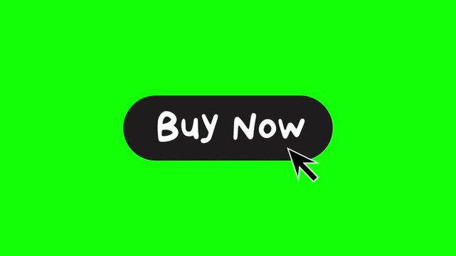 click buy now button with cursor on green screen video