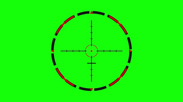 shooting sight crosshair animation with green screen