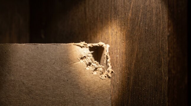 Close-up of termite damage eating away at wooden furniture surface