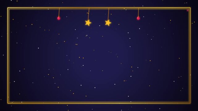 Seamless frame border animation for celebrations, Christmas or New Year. Seamless looped animation motion graphic.