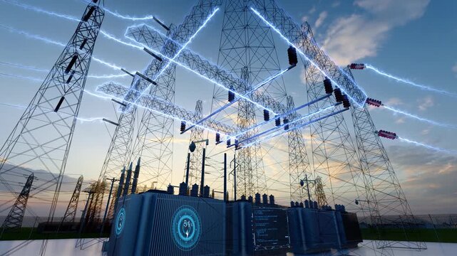 Smart Technology Energy Power Substation(After Effects production)
