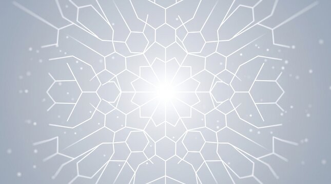 Hexagonal network pattern glows against a light gray background
