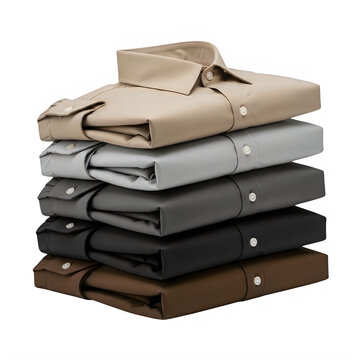 Stack of folded dress shirts