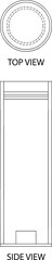 Fototapeta premium Technical CAD flat sketch of a cylindrical container with top and side views
