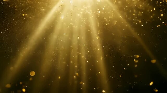 Golden Light Rays with Floating Particles 4K Generative AI