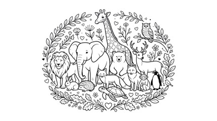 Fototapeta premium Animals_standing_together_vector…_2K_20260924192631 [Converted]