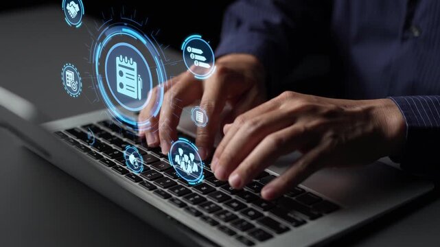 Concept of task management optimizes business efficiency. This system streamlines workflows, enhancing task management for project success and organizational productivity. Funnel