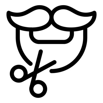 Beard trimming icon. Vector line icon	