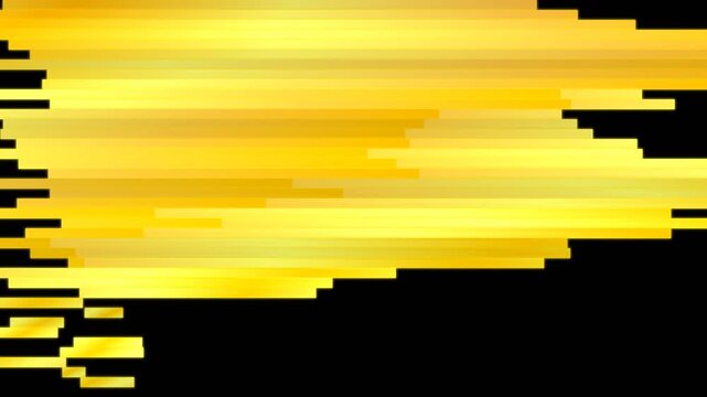 Abstract digital art featuring horizontal yellow and gold light streaks on a black background, creating a dynamic motion effect.