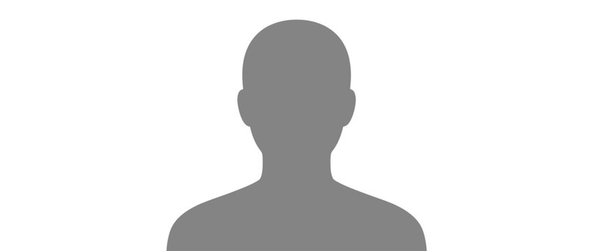 Generic user profile avatar silhouette icon on white background