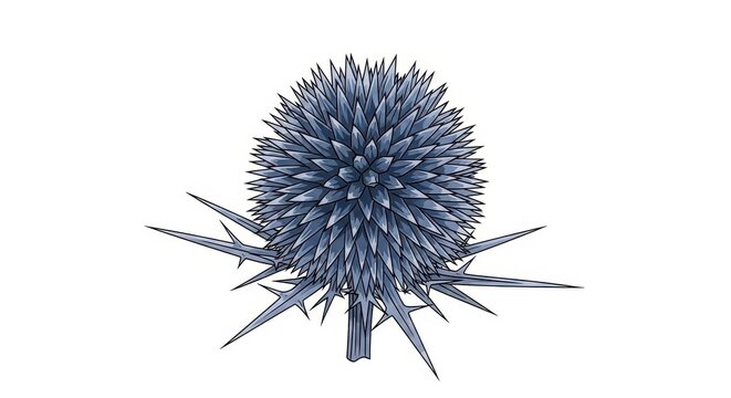 Detailed 3D Render of a Spiky Eryngium Flower Head.