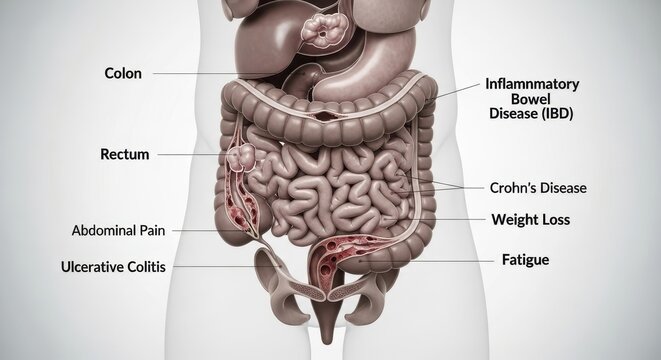 Detailed Human Digestive System Anatomy Illustration.