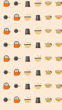 Seamless Pattern of Kitchen Utensils