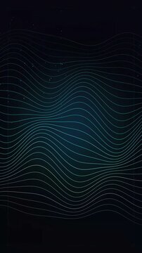 Abstract flowing wavy lines on a dark gradient background, representing data or sound waves.