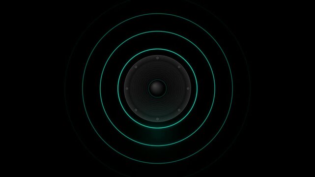 Abstract Sound Wave Animation - Speaker Pulsing with Ripples