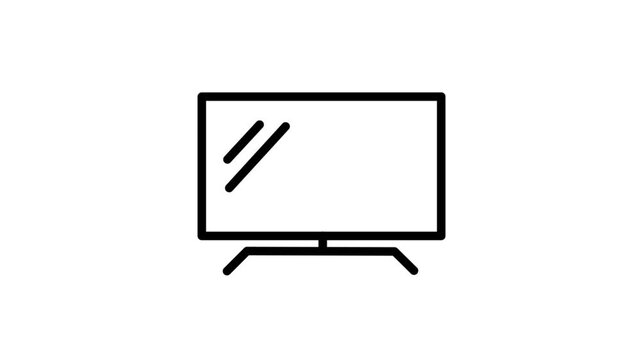 Minimalist computer monitor vector icon on white background