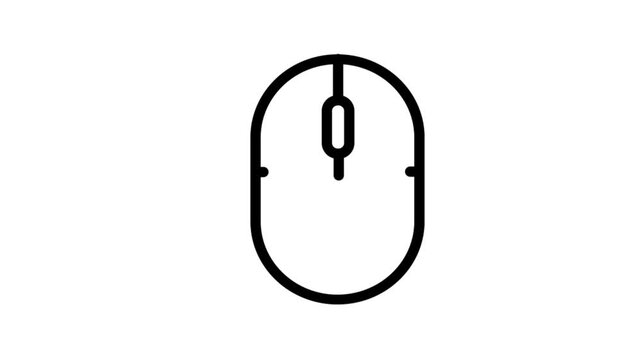 Minimalist computer mouse line icon isolated on white background