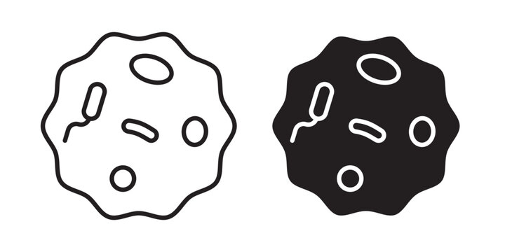 Microorganism icon flat outline in black