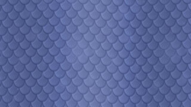 Blue Fish Scale Pattern Waving in a Seamless Motion Loop